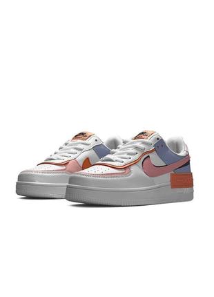 Женские кроссовки  nike air force 1 shadow white orange sky5 фото