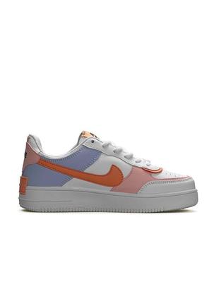 Женские кроссовки  nike air force 1 shadow white orange sky2 фото