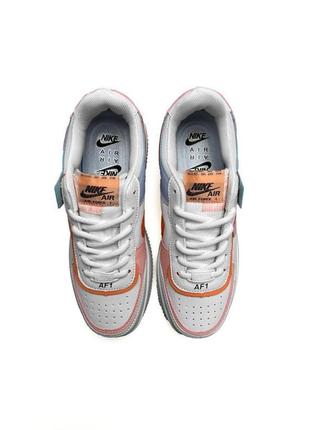 Женские кроссовки  nike air force 1 shadow white orange sky7 фото