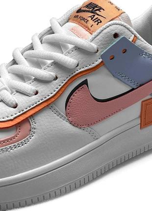 Женские кроссовки  nike air force 1 shadow white orange sky6 фото