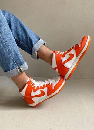 Мужские кроссовки  nike dunk high orange6 фото