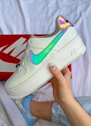 Женские кроссовки  nike air force 1 white reflective sage