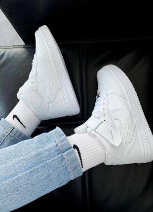 Мужские / женские кроссовки  nike air force 1 classic high white 24 фото