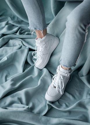 Мужские / женские кроссовки  nike air force 1 classic high white8 фото