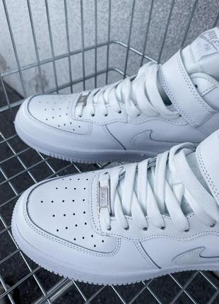 Мужские / женские кроссовки  nike air force 1 classic high white4 фото