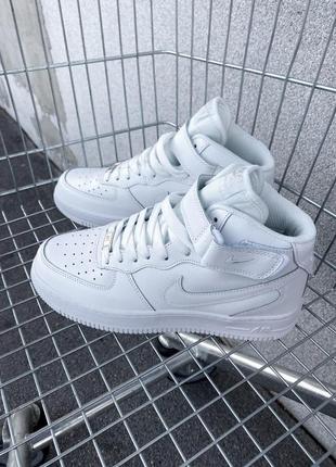 Мужские / женские кроссовки  nike air force 1 classic high white6 фото