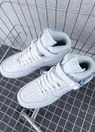 Мужские / женские кроссовки  nike air force 1 classic high white2 фото