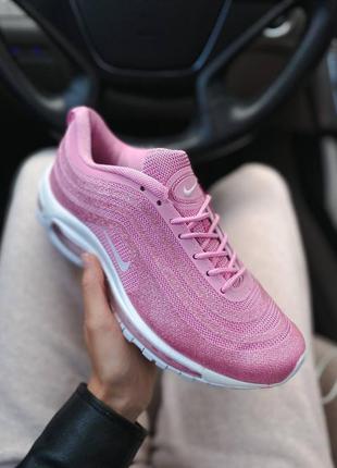 Женские кроссовки  nike air max 97 swarovski pink v2