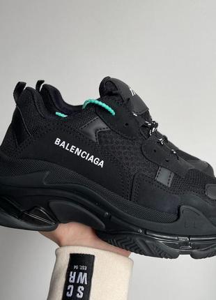 Женские кроссовки  balenciaga triple s clear sole black v2