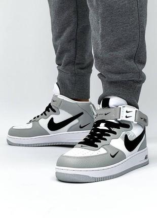 Мужские кроссовки  nike air force1 mid lv8 utility grey black