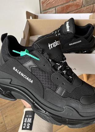 Женские кроссовки  balenciaga triple s clear sole black v26 фото