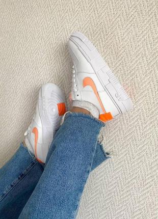 Женские кроссовки  nike air force 1 low pixel white orange6 фото