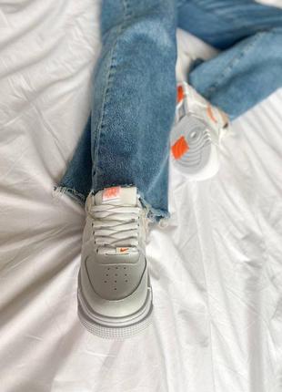 Женские кроссовки  nike air force 1 low pixel white orange7 фото