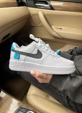 Мужские кроссовки  nike air force 1 white black blue