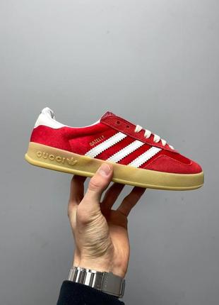 Женские кроссовки  adidas x gucci gazelle red