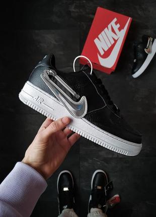 Мужские кроссовки  nike air force 1 black white 710 фото