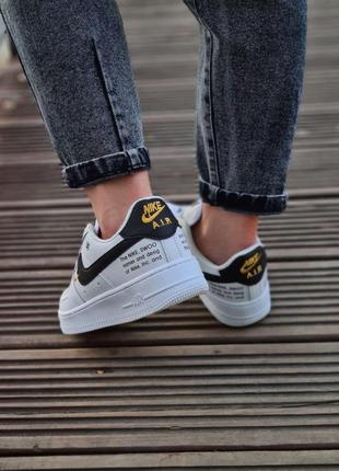 Мужские кроссовки  nike air force 1 white black logo5 фото