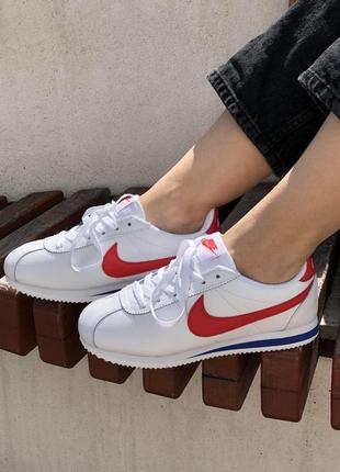 Мужские кроссовки  nike cortez white red