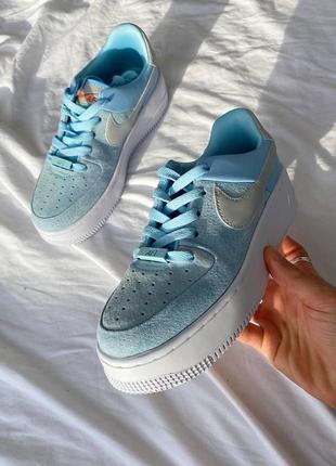 Жіночі кросівки nike air force 1 sage blue4 фото