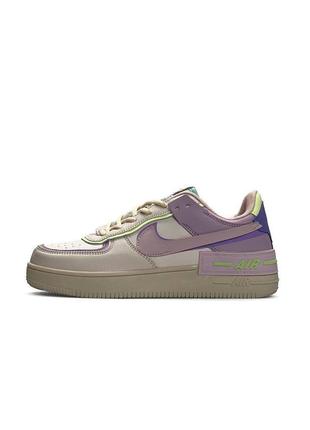 Женские кроссовки  nike air force 1 shadow beige violet
