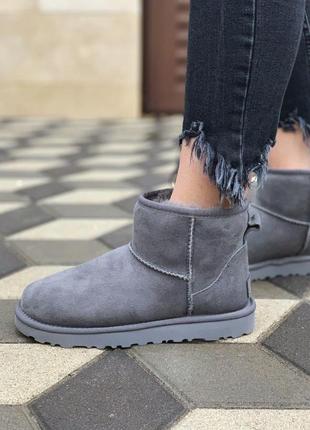 Ugg mini bailey bow 2 grey 2