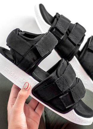 Женские / мужские сандали  adidas sandals black white