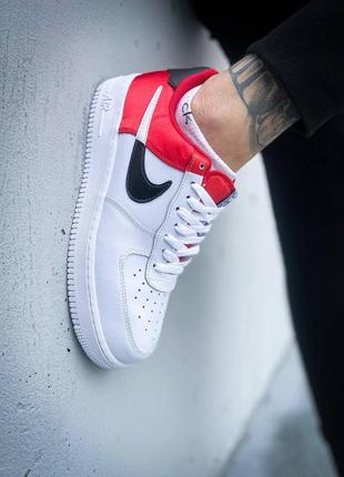 Мужские кроссовки  nike air force 1 white red black5 фото