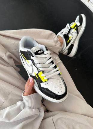 Чоловічі / жіночі кросівки nike sb dunk low scrap wolf grey light lemon