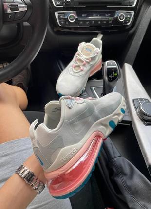 Женские кроссовки  nike air max 270 react grey pink3 фото