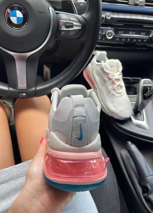 Женские кроссовки  nike air max 270 react grey pink4 фото