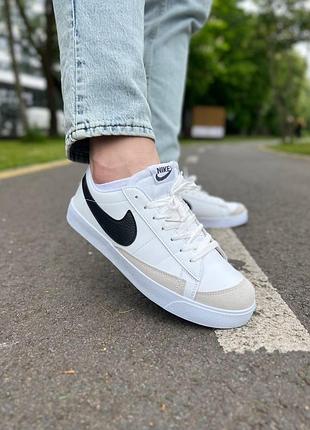 Чоловічі / жіночі кросівки blazer 77 low 77 vintage white black black 2