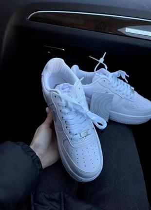 Женские кроссовки  nike air force 1 white purple4 фото