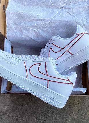 Мужские / женские кроссовки  nike air force 1 low white bordo