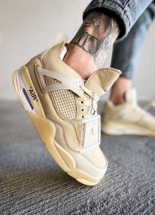 Мужские / женские кроссовки  nike air jordan retro 4 beige