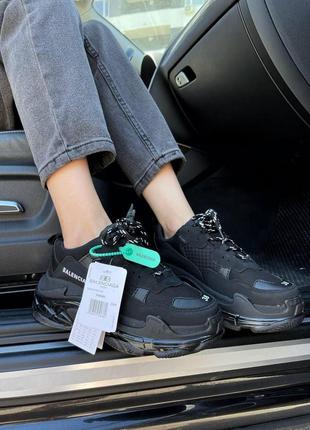 Женские кроссовки  balenciaga triple s clear sole black