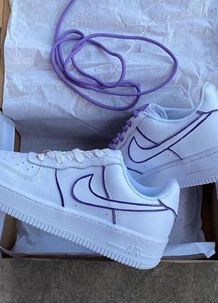 Мужские / женские кроссовки  nike air force 1 low reflective white violet