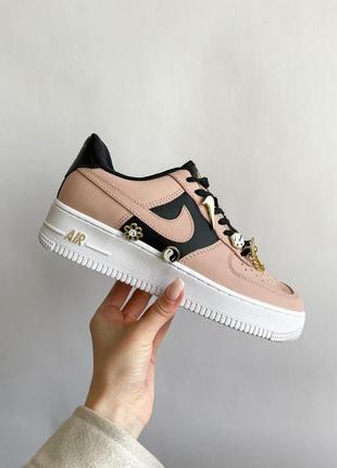 Женские кроссовки  nike air force 1 brown black white5 фото