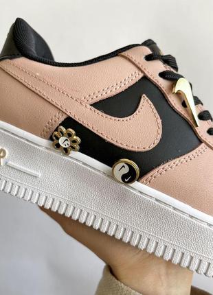 Женские кроссовки  nike air force 1 brown black white9 фото