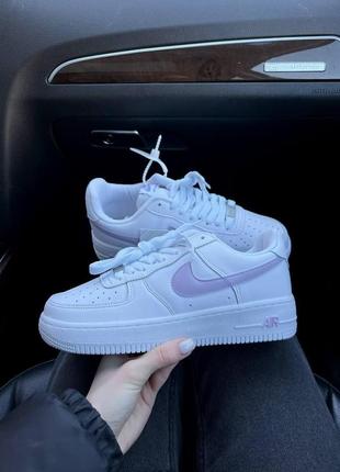 Женские кроссовки  nike air force 1 white purple1 фото