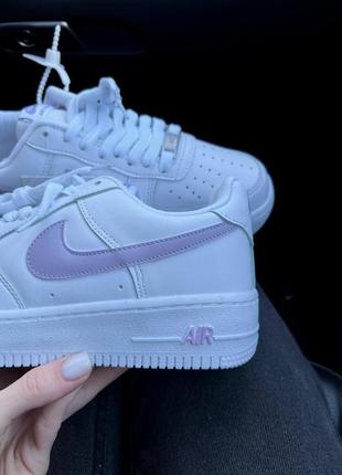 Женские кроссовки  nike air force 1 white purple5 фото