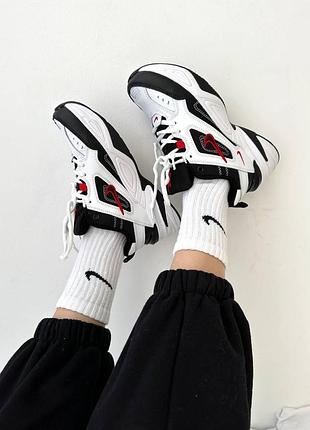 Женские кроссовки  nike m2k tekno black white red