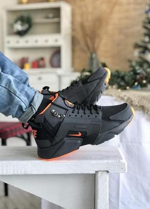 Мужские кроссовки  nike air huarache black orange