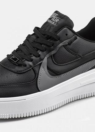 Мужские кроссовки  nike air force 1 plt.af.orm black white9 фото