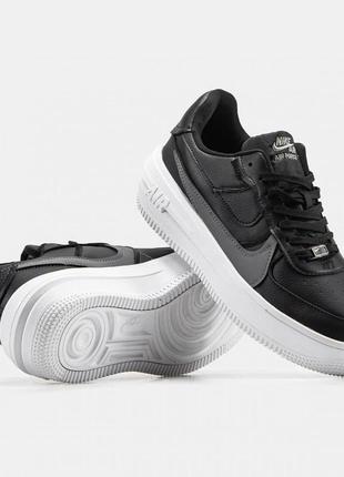 Мужские кроссовки  nike air force 1 plt.af.orm black white8 фото