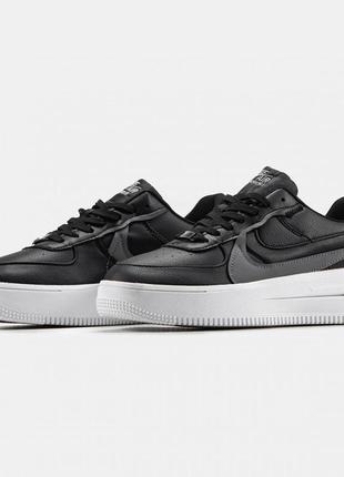 Мужские кроссовки  nike air force 1 plt.af.orm black white7 фото