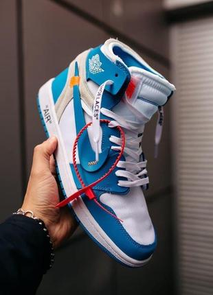 Nike air jordan 1 off-white blue white7 фото