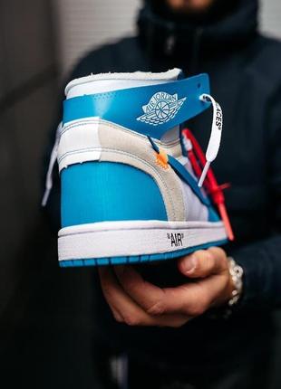 Nike air jordan 1 off-white blue white4 фото