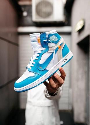 Nike air jordan 1 off-white blue white8 фото