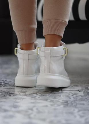 Alexander mcqueen sneakers high white premium8 фото