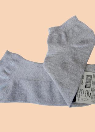 Чоловічі шкарпетки короткі сірі спортивні для бігу, підслідники сліди невидимки укорочені для занять спортом6 фото